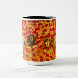 Happy Autumn Little Doxies Mug マグカップ