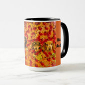 Happy Autumn Little Doxies Mug マグカップ (正面右)