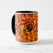 Happy Autumn Little Doxies Mug マグカップ (正面左)