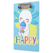 Happy Axolotl with Boba Tea – Cute Kawaii Bubble T クリップボード (左)