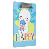 Happy Axolotl with Boba Tea – Cute Kawaii Bubble T クリップボード (右)