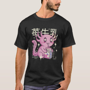 Happy Axolotl With Strawberry Milk Japanスタイル太田 Tシャツ