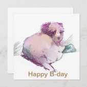 Happy B-day birthday puppy シーズンカード (正面/裏面)