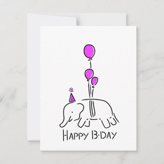 Happy b day olifant rose シーズンカード (正面)