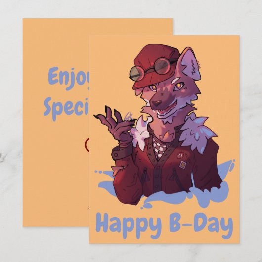 Happy B-Day wolf シーズンカード (正面/裏面)