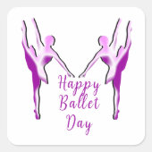 Happy Ballet Day スクエアシール (正面)