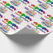 Happy Balloons Add NAME Any Age誕生日 ラッピングペーパー (角)