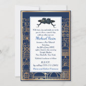 Happy Bar Mitzvah 20XX Tefillin Gold Jerusalem 招待状 (正面)