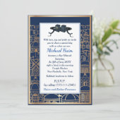 Happy Bar Mitzvah 20XX Tefillin Gold Jerusalem 招待状 (スタンド正面)