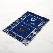 Happy Bar Mitzvah Jerusalem Kotel Tefillin Silver 箔招待状 (回転した状態)