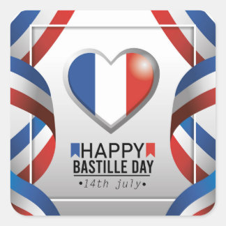 Happy Bastille Day - 14th July スクエアシール