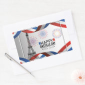 Happy Bastille Day - 14th July 長方形シール (封筒)