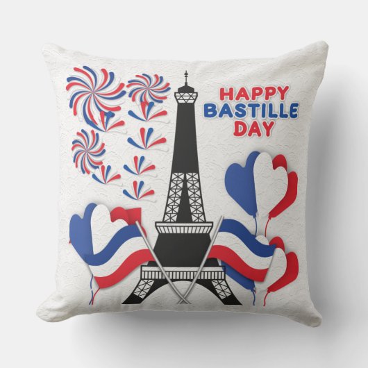 Happy Bastille Day/ To Paris with Love Lace Pillow クッション (正面)