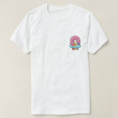Happy Beach Ball Character in Pool Float with Pink Tシャツ (デザイン正面)