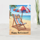 Happy Beach Retirement Personalized Card カード (正面)
