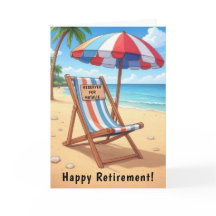 Happy Beach Retirement Personalized Card