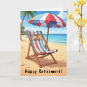 Happy Beach Retirement Personalized Card カード (黄色い花)
