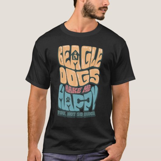 Happy Beagle Dog Owner Tシャツ (正面)