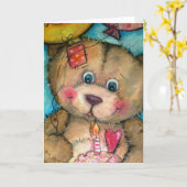 Happy Bear-Day to YOU カード (黄色い花)