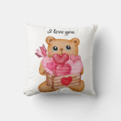 Happy bear in love full of love クッション (正面)