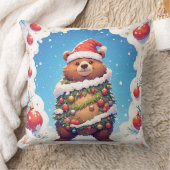 Happy Bear in Santa Hat クッション (ブランケット)