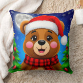Happy Bear in Santa Hat  クッション (ブランケット)