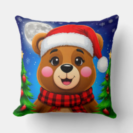 Happy Bear in Santa Hat  クッション