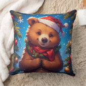 Happy Bear in Santa Hat  クッション (ブランケット)