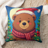 Happy Bear in Santa Hat  クッション (ブランケット)