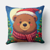 Happy Bear in Santa Hat  クッション (裏面)