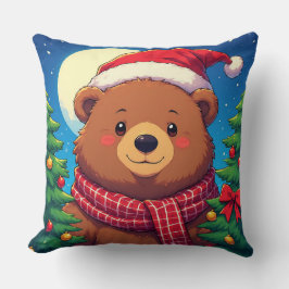 Happy Bear in Santa Hat  クッション