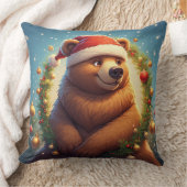 Happy Bear in Santa Hat クッション (ブランケット)