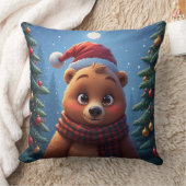 Happy Bear in Santa Hat  クッション (ブランケット)