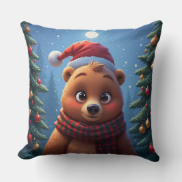 Happy Bear in Santa Hat  クッション