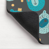 Happy Bear Kings Pattern Scandinavian Style マウスパッド (コーナー)
