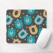 Happy Bear Kings Pattern Scandinavian Style マウスパッド (マウス)