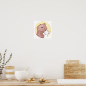 Happy Bear & Rabbit Poster Bear and Bunny Square ポスター (キッチン)