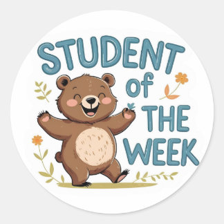 Happy Bear Student of the Week Rewardステッカーセット ラウンドシール