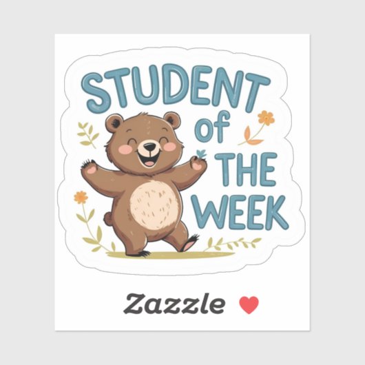 Happy Bear "Student of the Week" Reward Sticker  シール (シート)