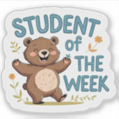 Happy Bear "Student of the Week" Reward Sticker  シール (正面)