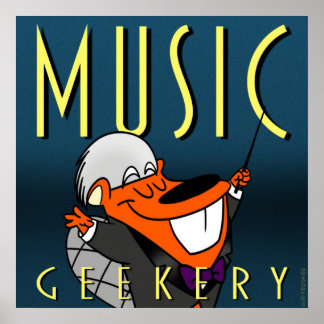 Happy Beaver 9" x9"ポスター：音楽Geekery ポスター