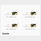 Happy BeeはBEEutiful(美しい)の日を過ごす 長方形シール (シート)