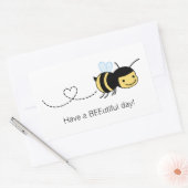 Happy BeeはBEEutiful(美しい)の日を過ごす 長方形シール (封筒)