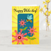 Happy BEE day誕生日と花 カード (黄色い花)