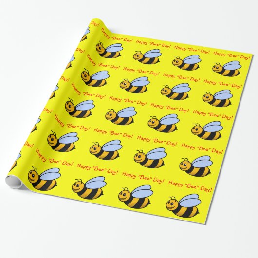 Happy "Bee" Day Gift Wrap ラッピングペーパー (アンロールド)