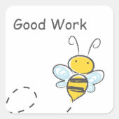 Happy Bee Good Work スクエアシール (正面)