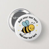 Happy Bee Personalized 缶バッジ (正面&裏面)