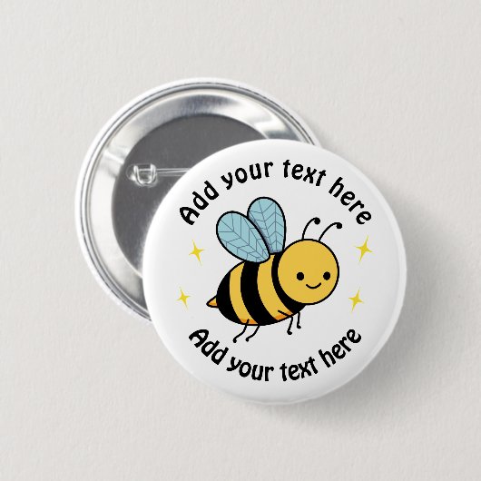 Happy Bee Personalized 缶バッジ (正面&裏面)