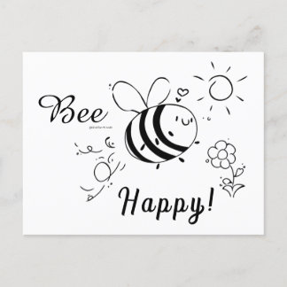 Happy Bee Postcard ポストカード