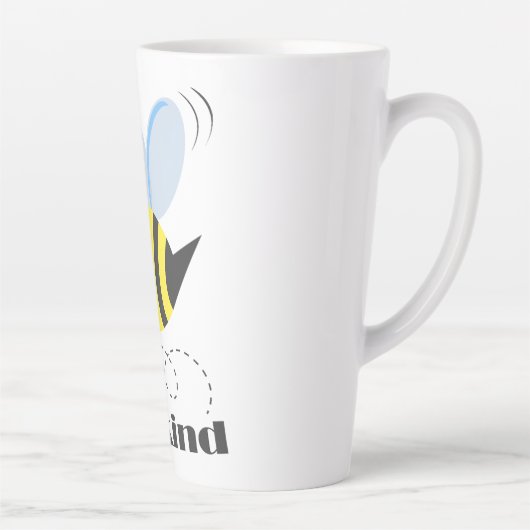 Happy bee princess with crown and shagon Bee Kind カフェラテマグ (右)